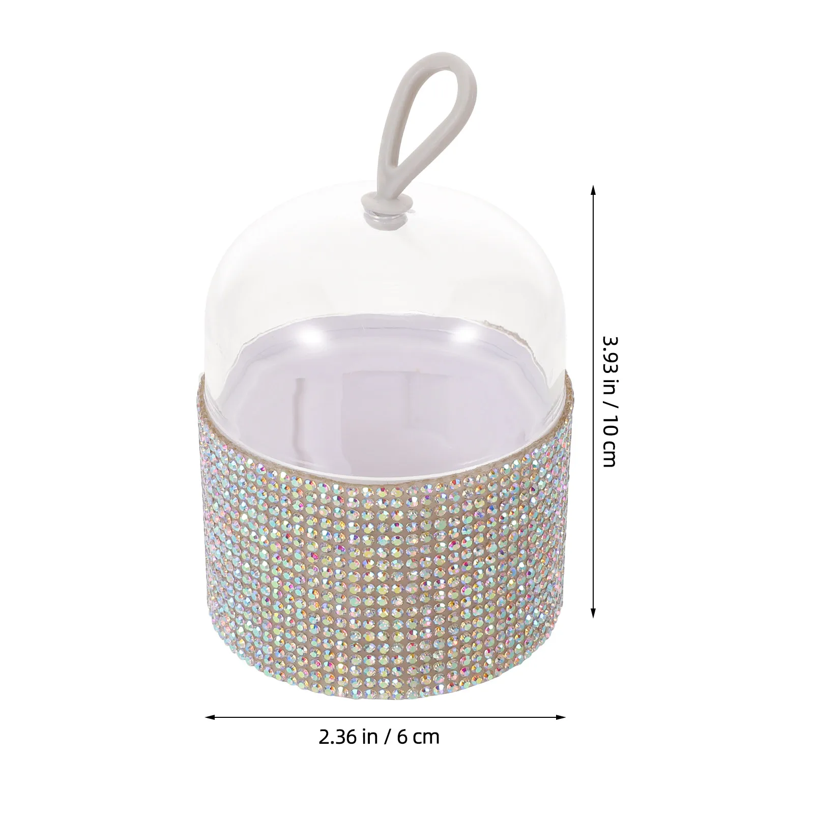 Rhinestone Decorated Makeup Sponge Holder Dustproof Transparent Lid Portable Egg Storage Container Travel Beauty