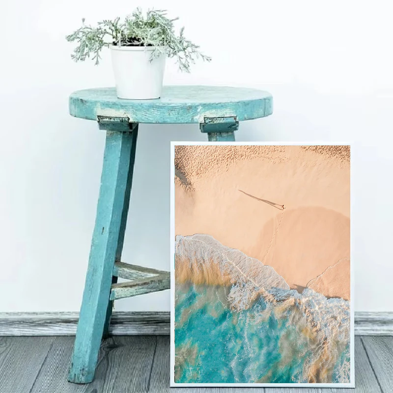 ملصقات مناظر طبيعية محيطية بسيطة حديثة ، لوحة قماشية ، منظر بحري للشاطئ ، فن جداري ، صور لغرفة المعيشة ، ديكور غرفة النوم #5