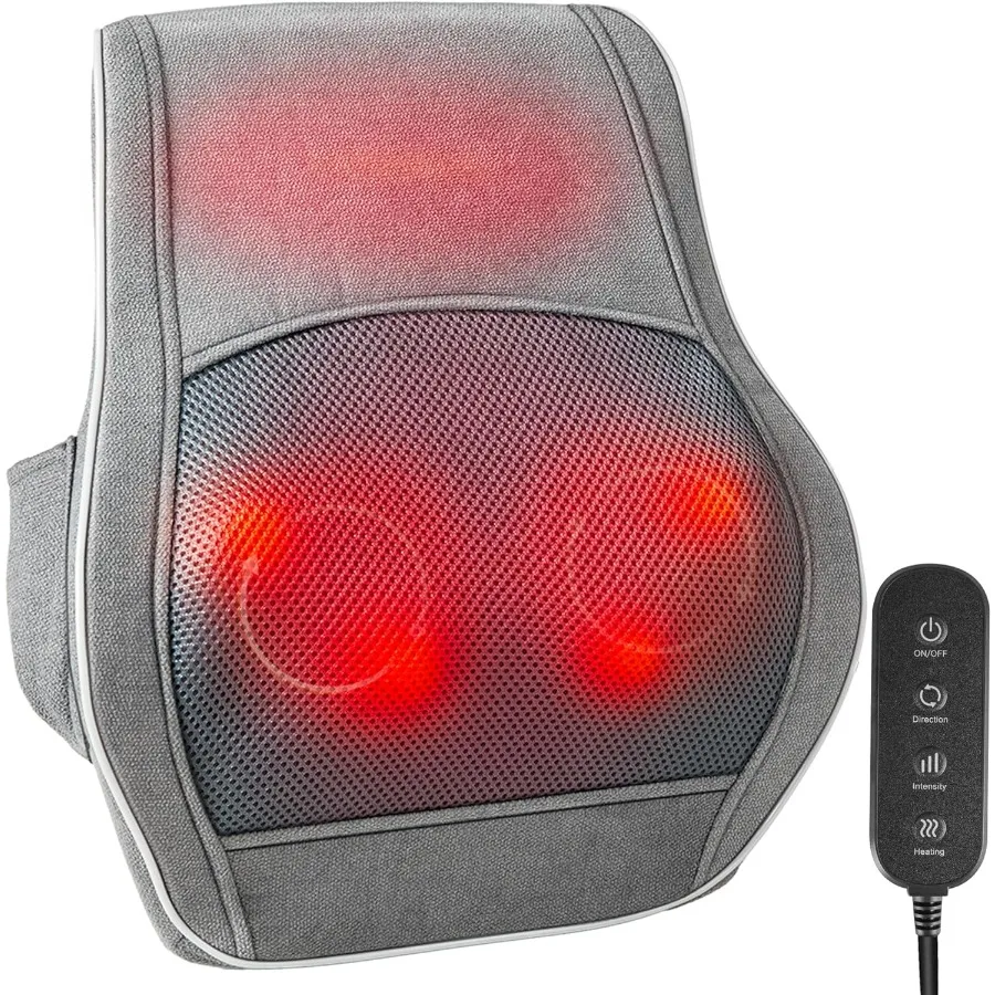 

Electric Shiatsu Neck and Back Massager with Heat Therapy and Deep Tissue Kneading for Relaxation of Neck Shoulders Back and Le