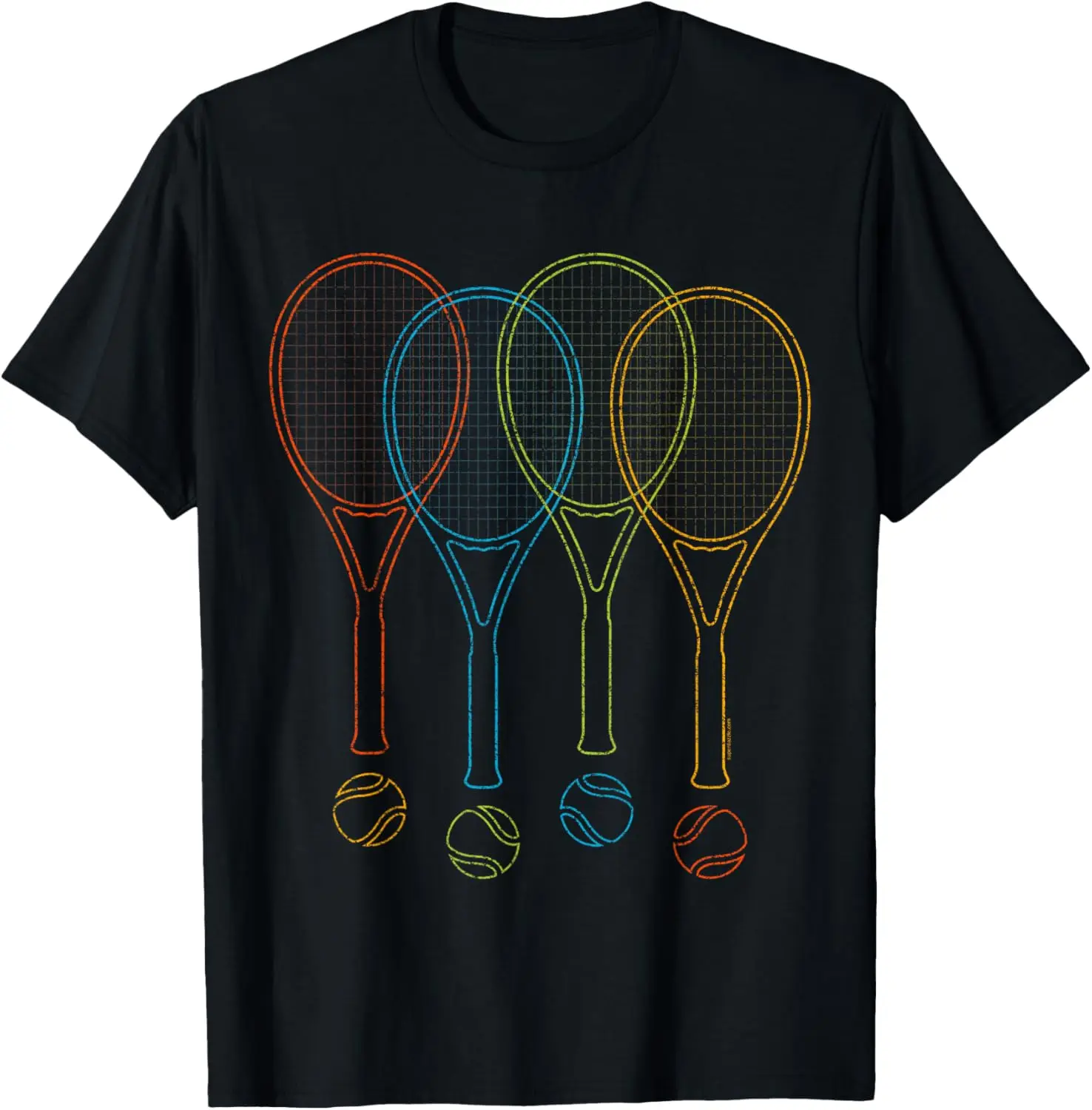 

Tennis T Shirt Women Men | Rackets & Balls Cool Tennis T-Shirt