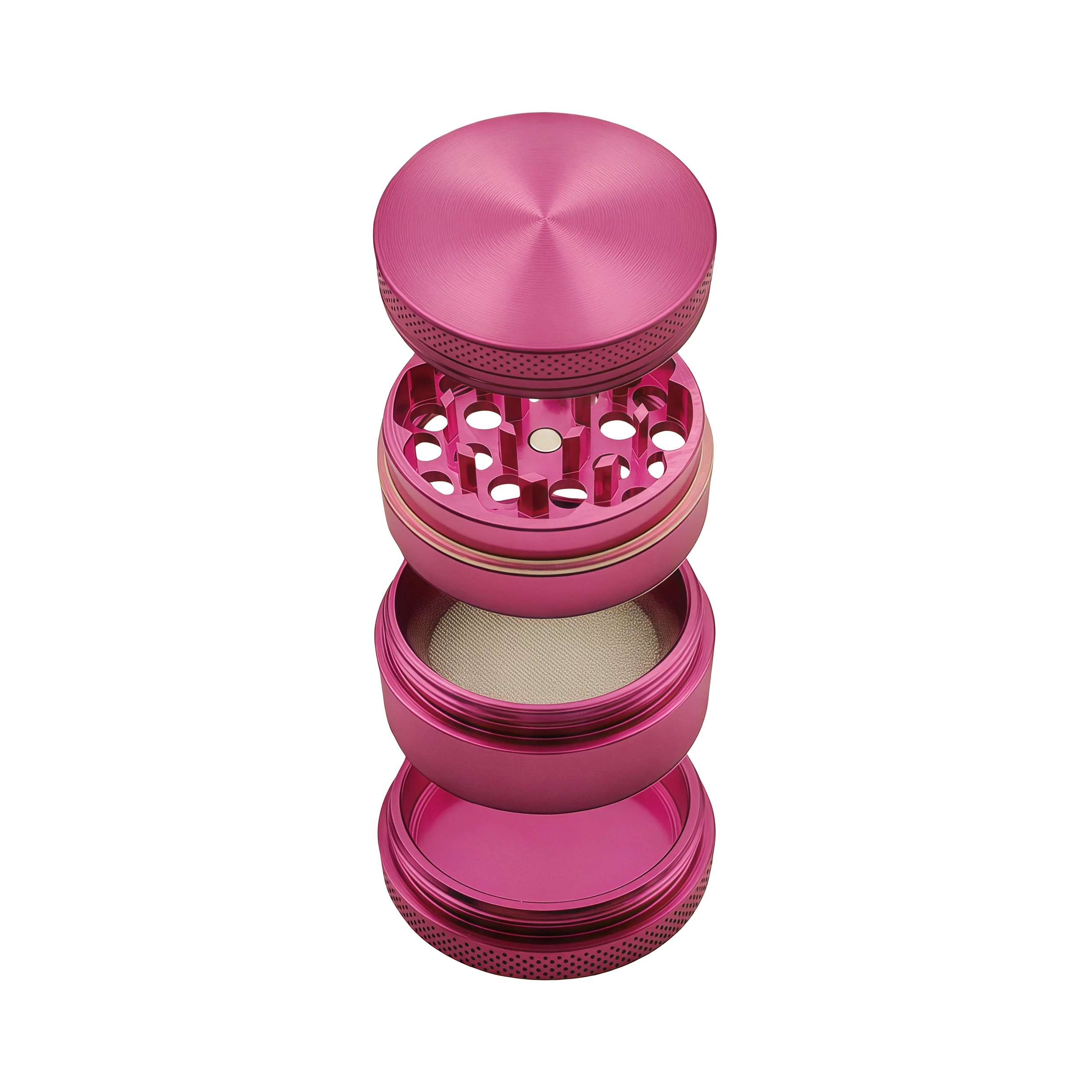 4-Layer Rainbow Tobacco Grinder - 15 Colors （ 55mm) | Aerospace Aluminum W/ Pollen Catcher,The Most Suitable image 2