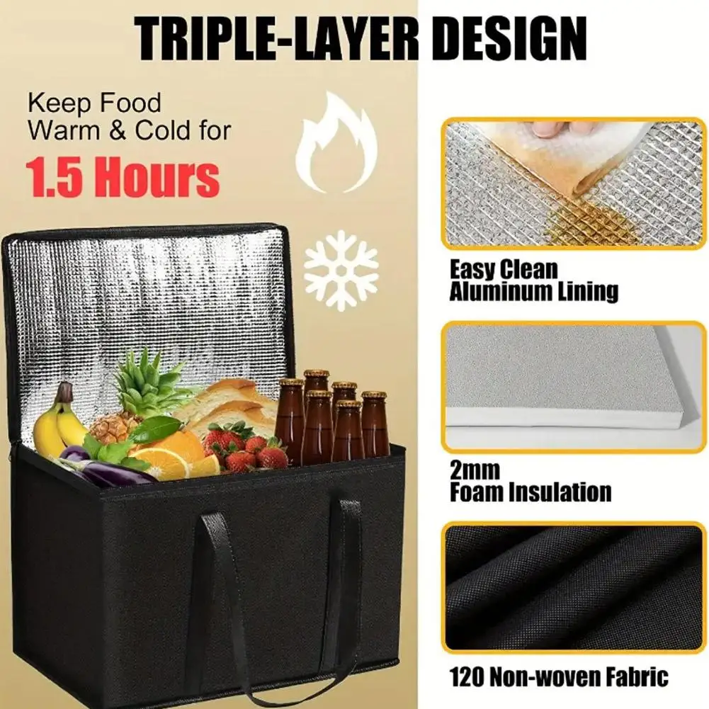 

Складная термосумка для пикников, большая вместительная портативная изолированная сумка-холодильник, ланч-бокс, водонепроницаемая термосумка для обеда