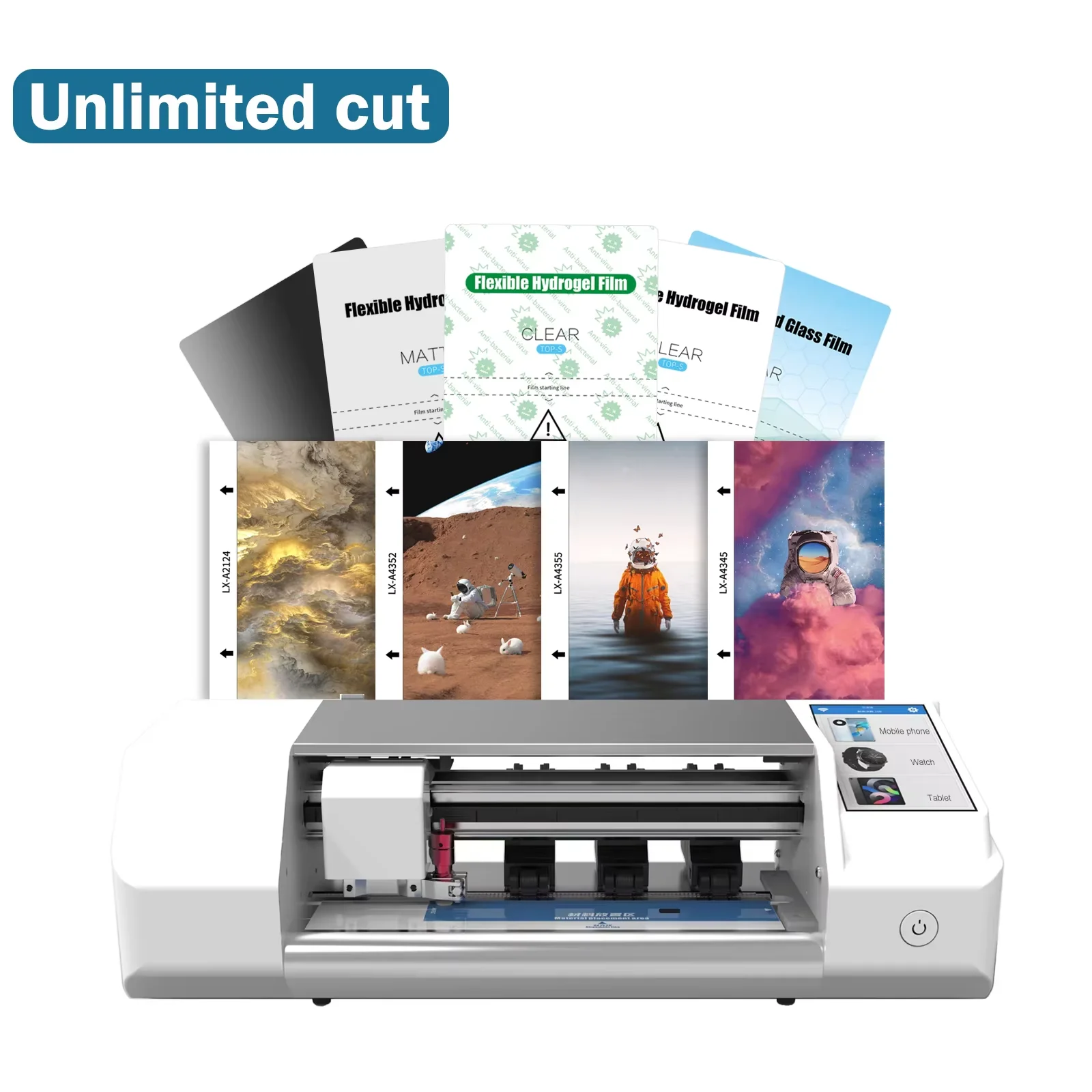 Factory Unlimited Cutting TPU Hydrogel Film Cutting Machine Smart Touch Screen EPU Film Cutter For Mobile Phone Watch Tablet