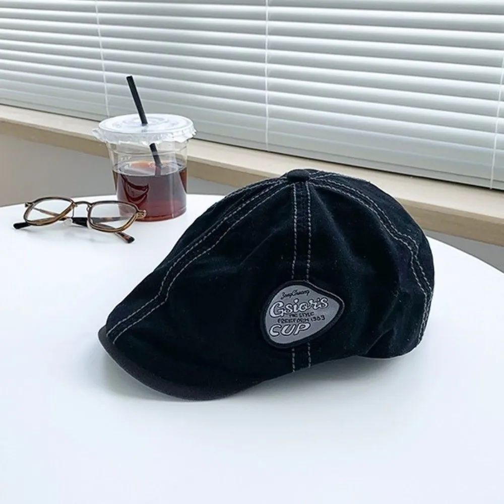 Czapka z daszkiem w stylu vintage, haftowana, w stylu japońskim, czapka malarska, czapka artystyczna w stylu retro Y2k z naszywkami, idealna na zewnątrz.