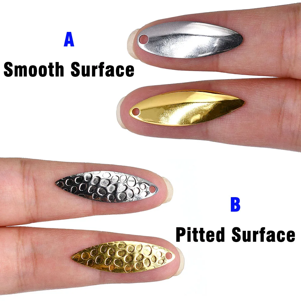 Topranc 20pcs Noise Glitter Willow Leaf Metal Bait Golden Silver Smooth Pit Surface Luya Fishing Gear Accessories