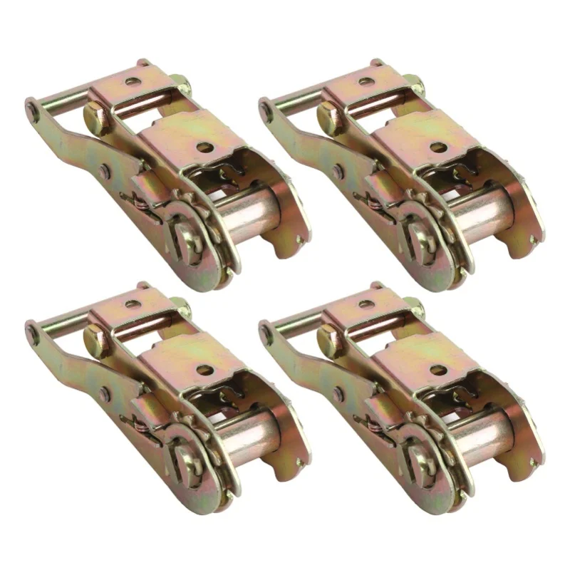 4PCS Ratchet Tensioner For 1-1/16 Wide Strap Carbon Steel Ratchet Tie Down Tightener 1500KGS Pull Force