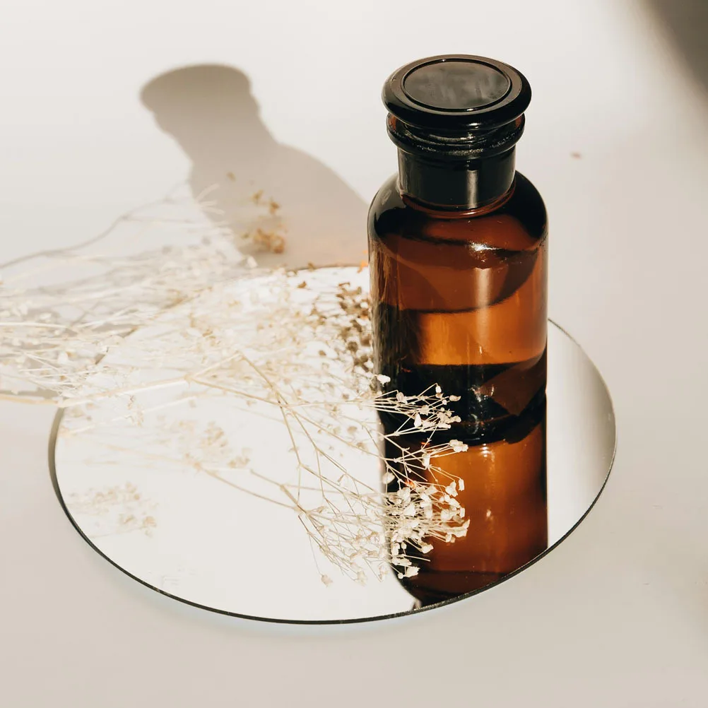 

20Pcs Round Mirror Sheets Acrylic Makeup Mirror Replacement Parts for DIY Crafts Small Mirrors Repair Travel Vanity Clear Lens