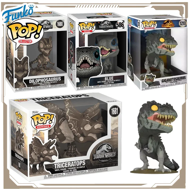 

FUNKO POP Origianl Jurassic World Anime Figure Dilophosaurus Triceratops Action Figure Toys for Boys Girls Kids Gift Ornaments