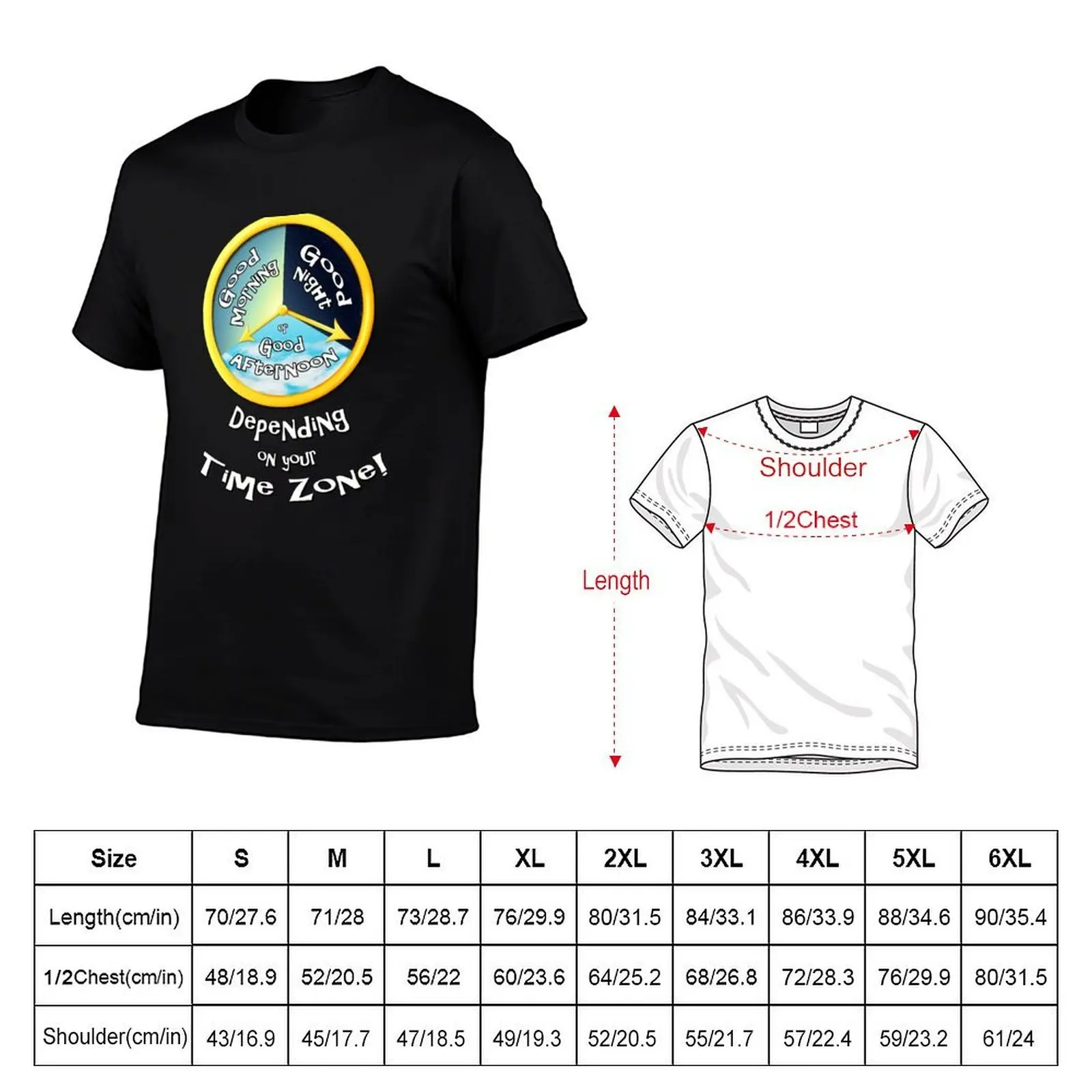 Depending on your Time Zone! T-Shirt Retro Graphic Print T-Shirt