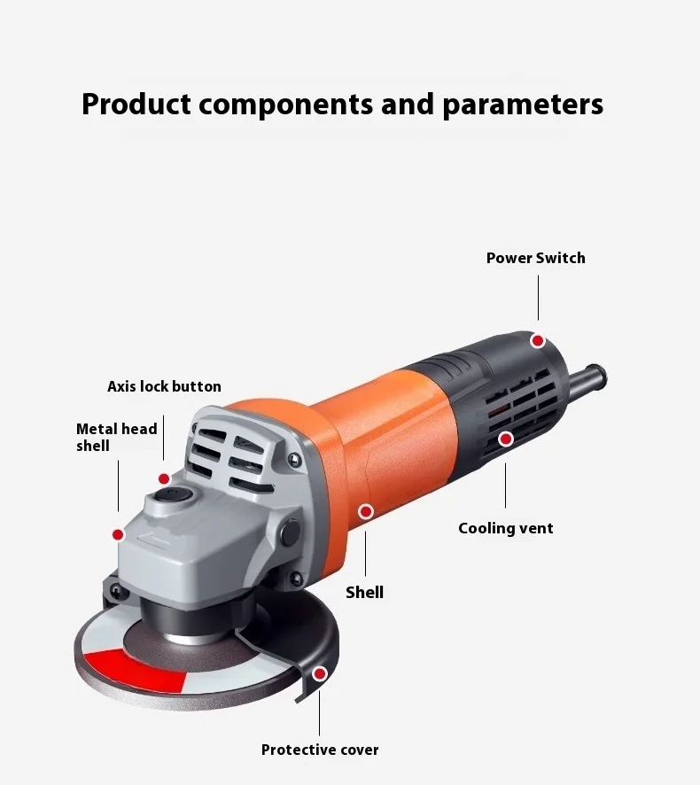 Genuine Angle Grinder - Household Hand Grinder, Cutter, Polisher, Sander, Electric Power Tool, Durable, Efficient for Home Use