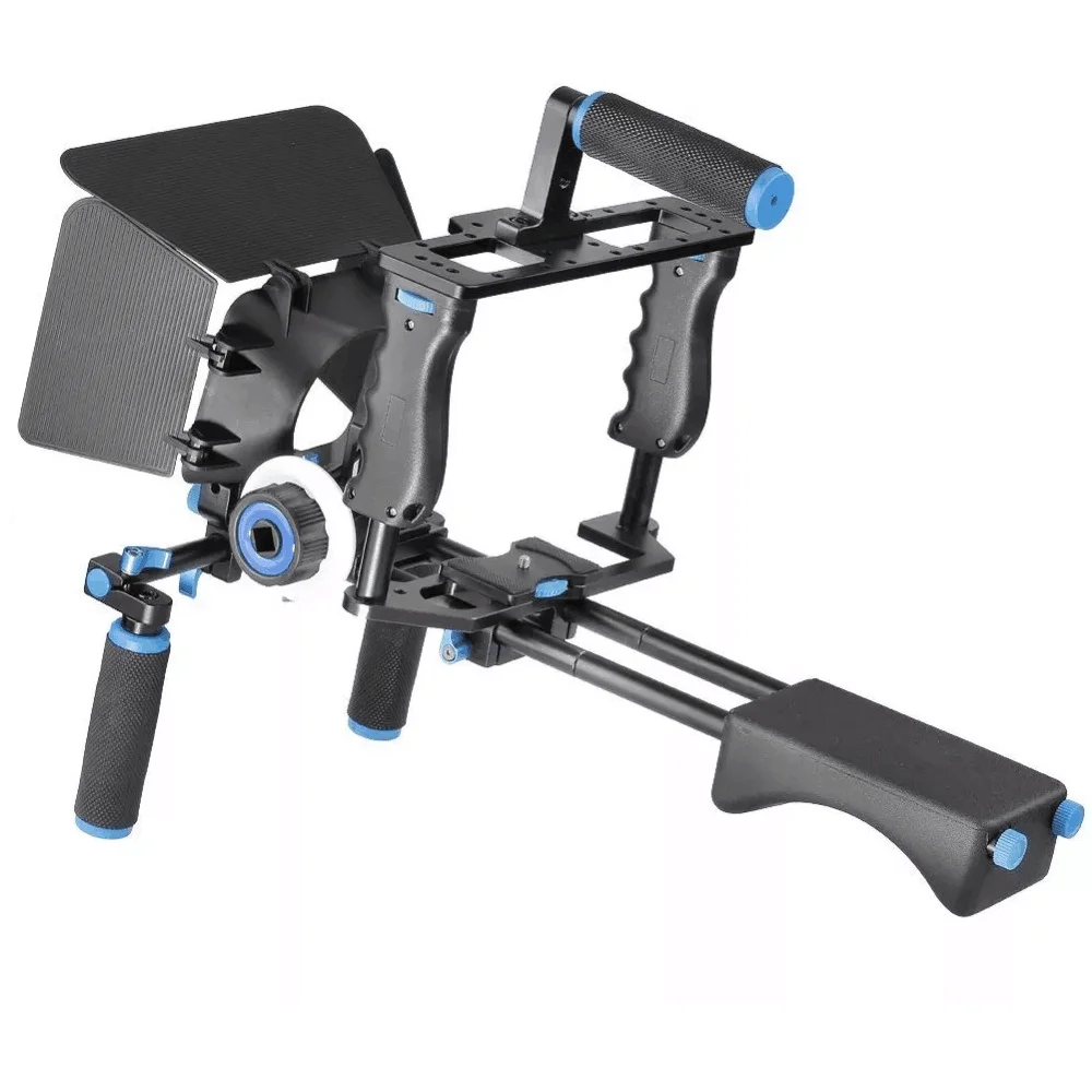 

Hot Sale Stabilization DSLR Rig Movie Photo Accessories Kit Studio Lighting Camera Stabilizer Support Cage Matte Box Focus D221