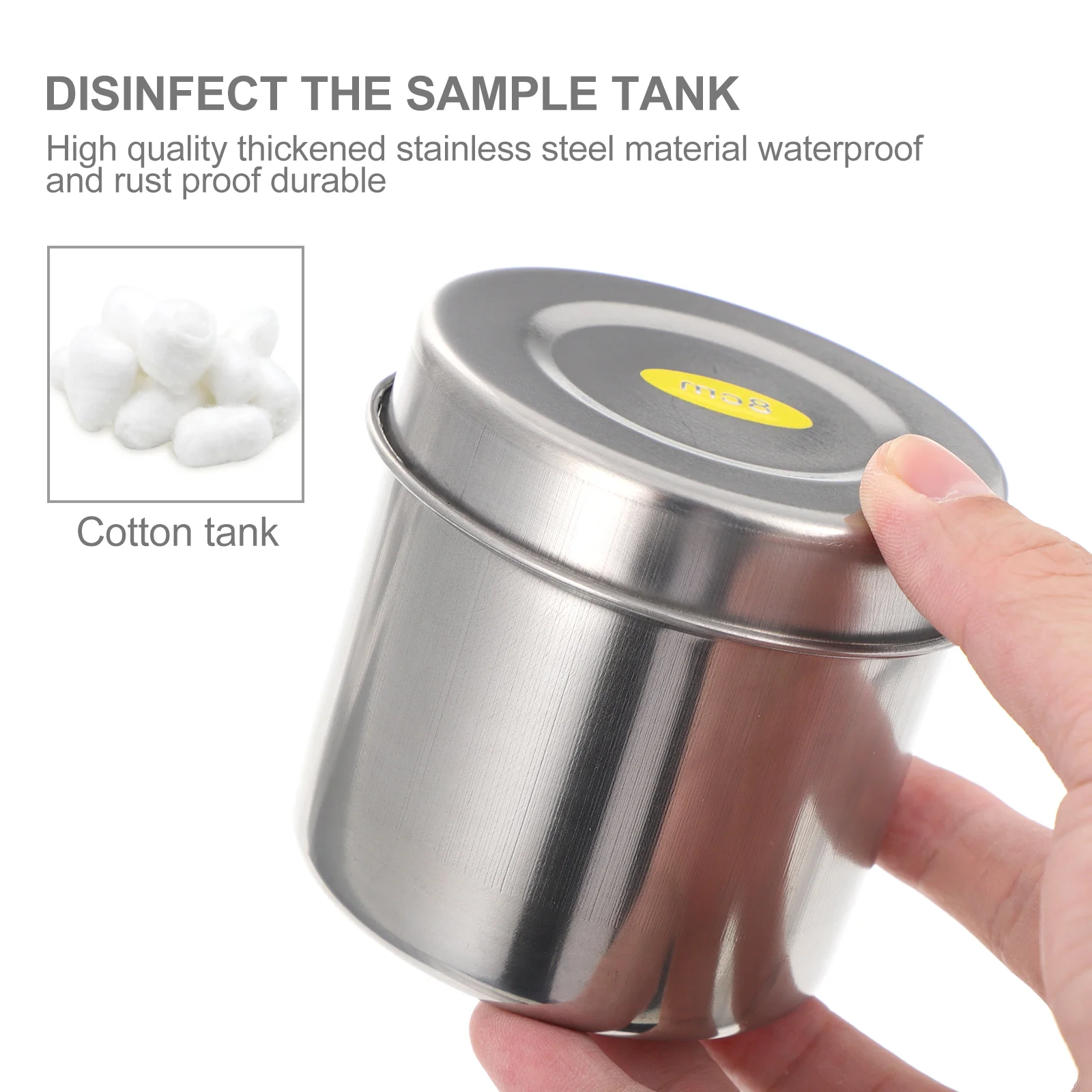 2 Pcs Organiser Stainless Steel Storage Tank Jar Household Can Square Container