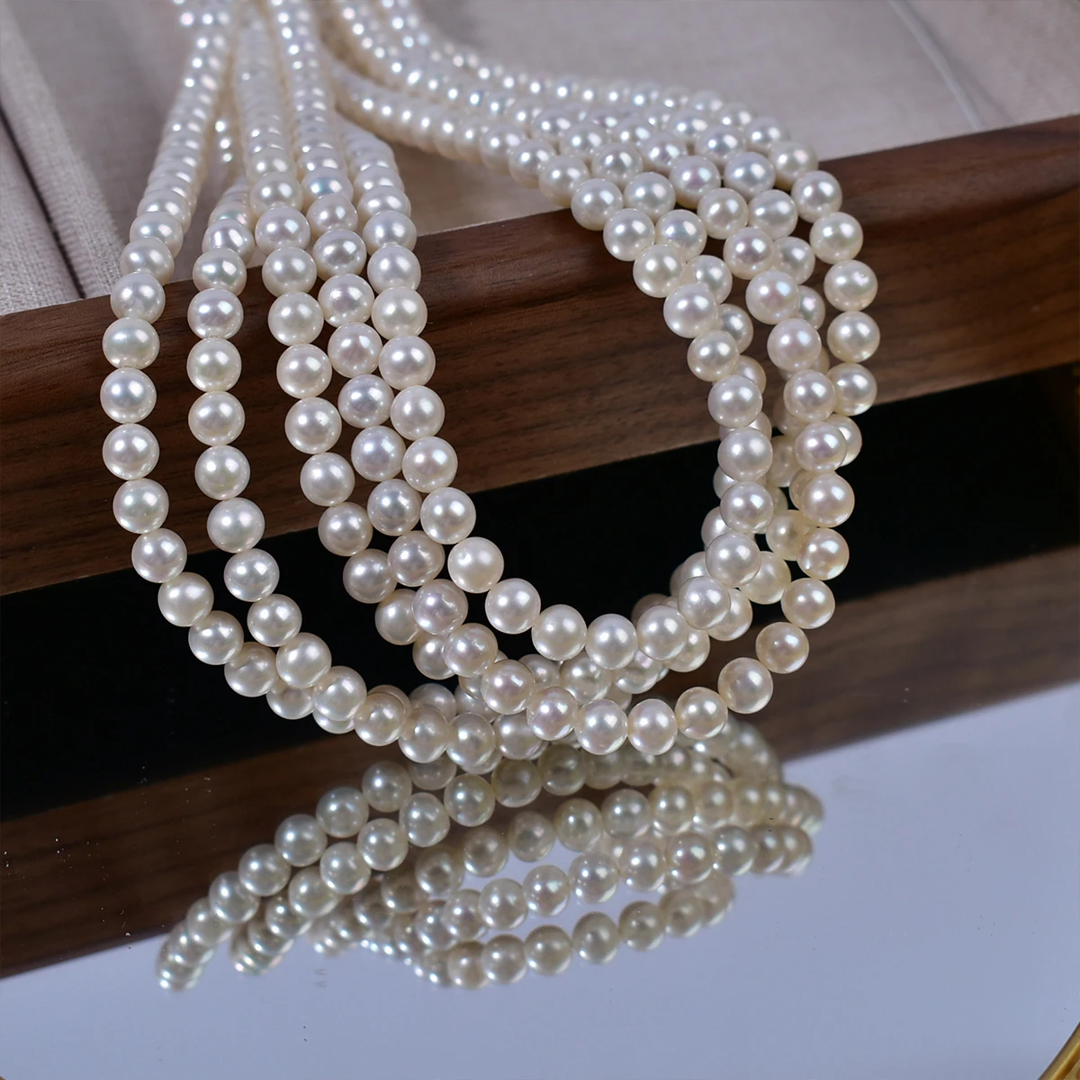 5A 5-6mm Natural Freshwater Pearl Near-round Beads High Quality for DIY Jewelry Making Women Necklace Bracelets Earrings