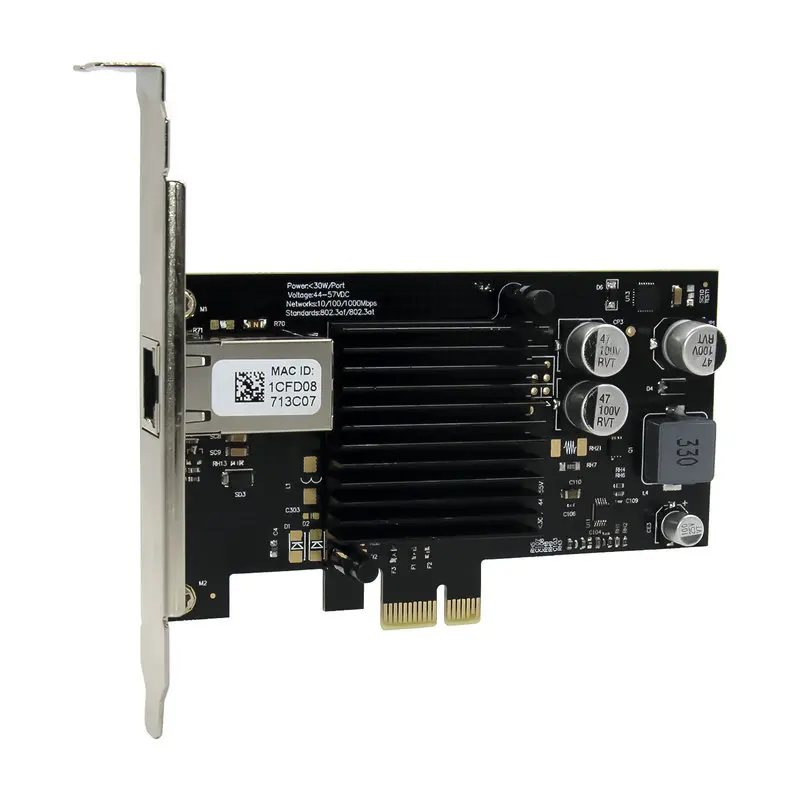 PCIE to POE Gigabit Ethernet Card Single port RJ45 Industrial Camera Image Acquisition Card I210 Ethernet Desktop