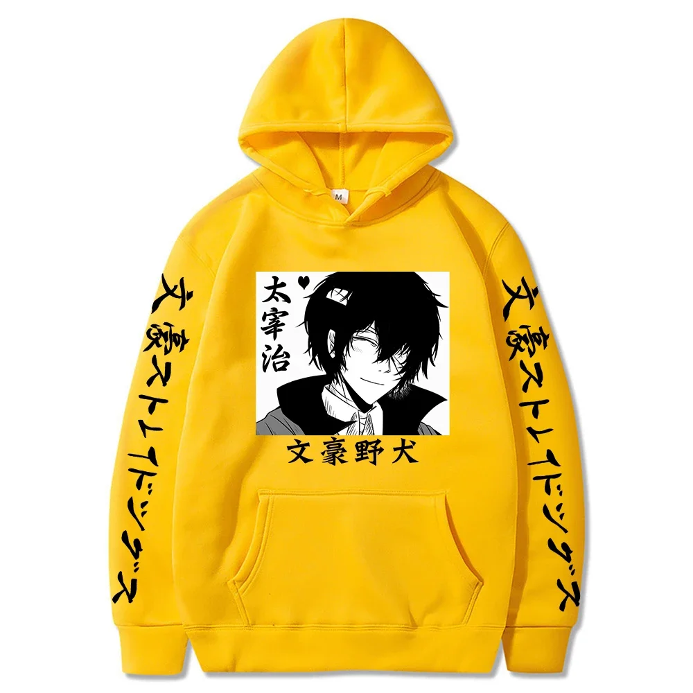 Anime Bungo Stray Dogs manga Hoodies Cool Dazai Osamu Graphic Pullover Sweatshirt Fashion Funny Female Cartoon sweatshirt