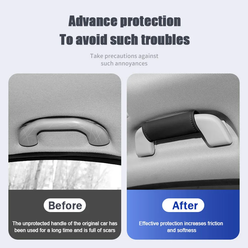 Nappa Leather Car Roof Armrest Protective Covers Feel Comfortable Non-slip Universal Car Interior Door Handle Protective Gloves