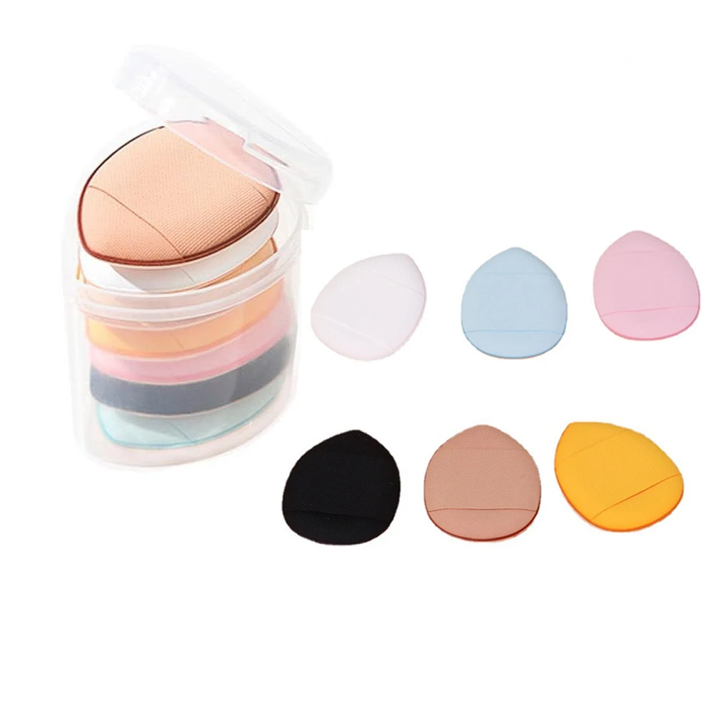 Mini Triângulo Maquiagem Esponja Puff Set, Almofada Cosmética, Fundação Corretivo, Detalhe Maquiagem Ferramenta, Mini Finger Puff, Ferramentas de Beleza