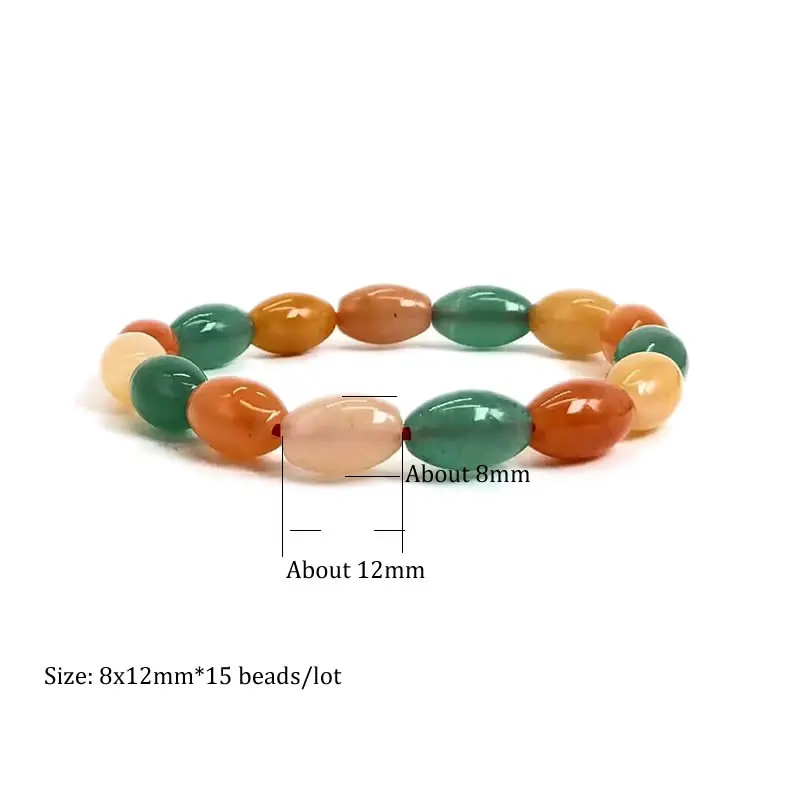 Natural Colorful Candy colored bones square oval quartz bracelet Rainbow Candy Stone Women Men's bracelet gift