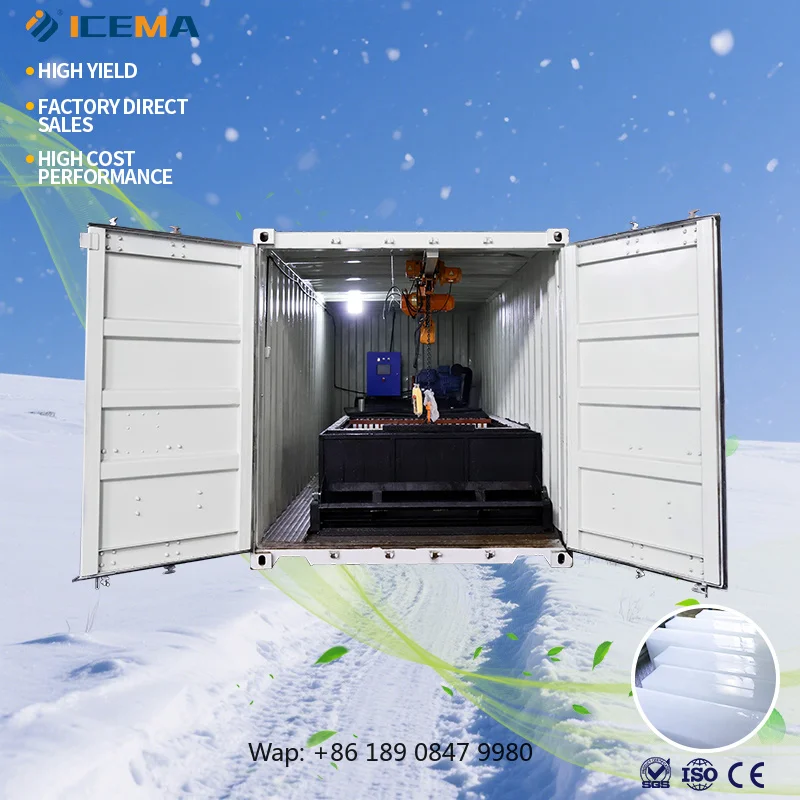 【Hot】10 Tons Per Day Container Brine Block Ice Machine, Factory Price Customized Size