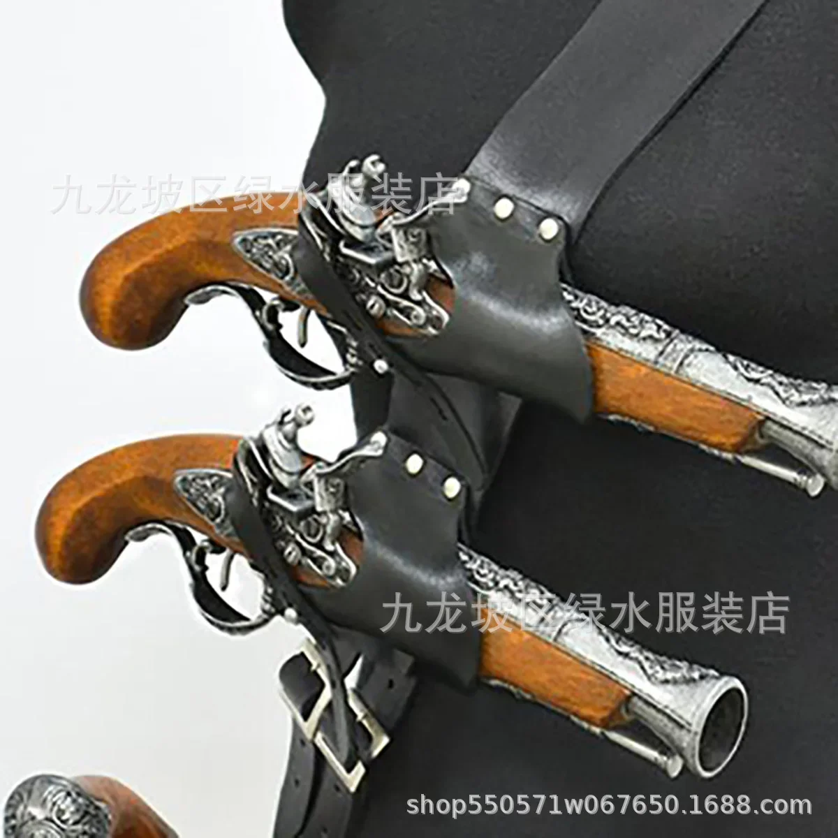 新しいヨーロッパとアメリカのパンクメンズストラップ、複数のリボルバーとホルスター、革製品