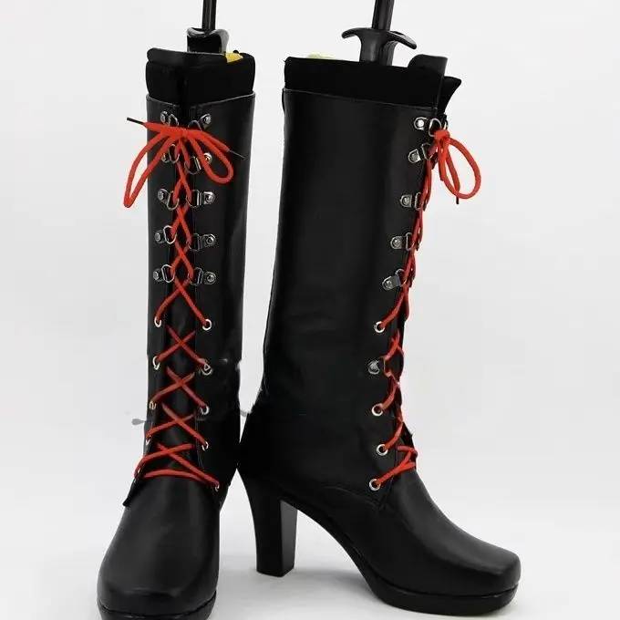 Anime Junko Enoshima Cosplay Schoenen Op maat gemaakte hoge dameslaarzen met veters