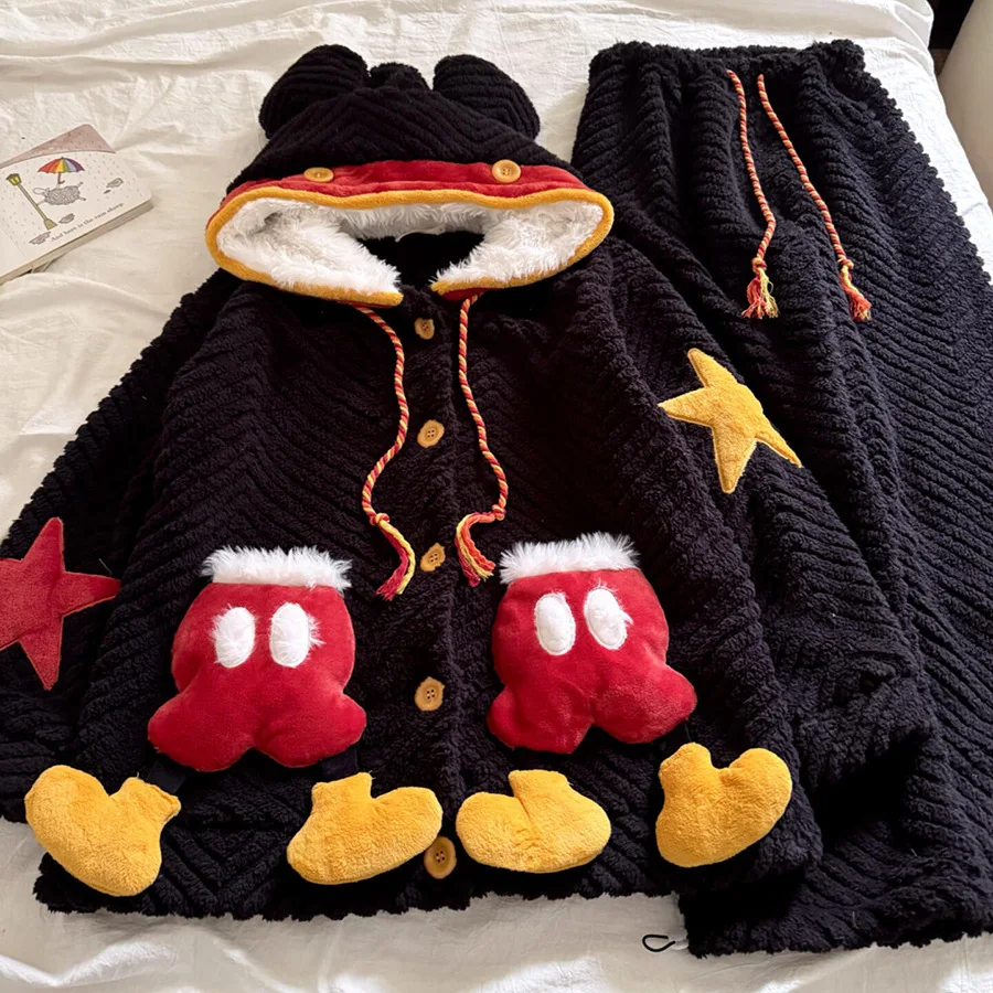 pyjama-a-capuche-en-forme-de-souris-pour-femme-vetement-d'hiver-epais-et-chaud-decontracte-avec-dessin-anime-peut-etre-exterieur-en-molleton-de-corail-ensemble-de-maison-2025