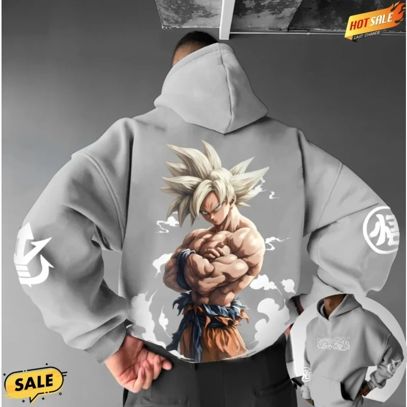 Dragon Ball Kapuzenpullover für Herren, Animationsdruck, Straßenkleidung, locker, lässig, 2025, Herbst und Winter, Baumwollmaterial