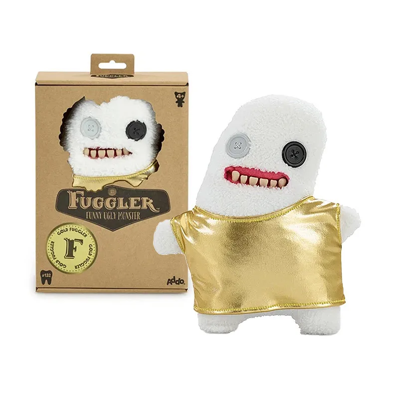 Fuggler Gold Fugglers Series Doll Ugly Kawaii Teeth Monster Cartoon Soft Plush Jewelry Doll Toy Friend Funny Christmas Hot Gifts
