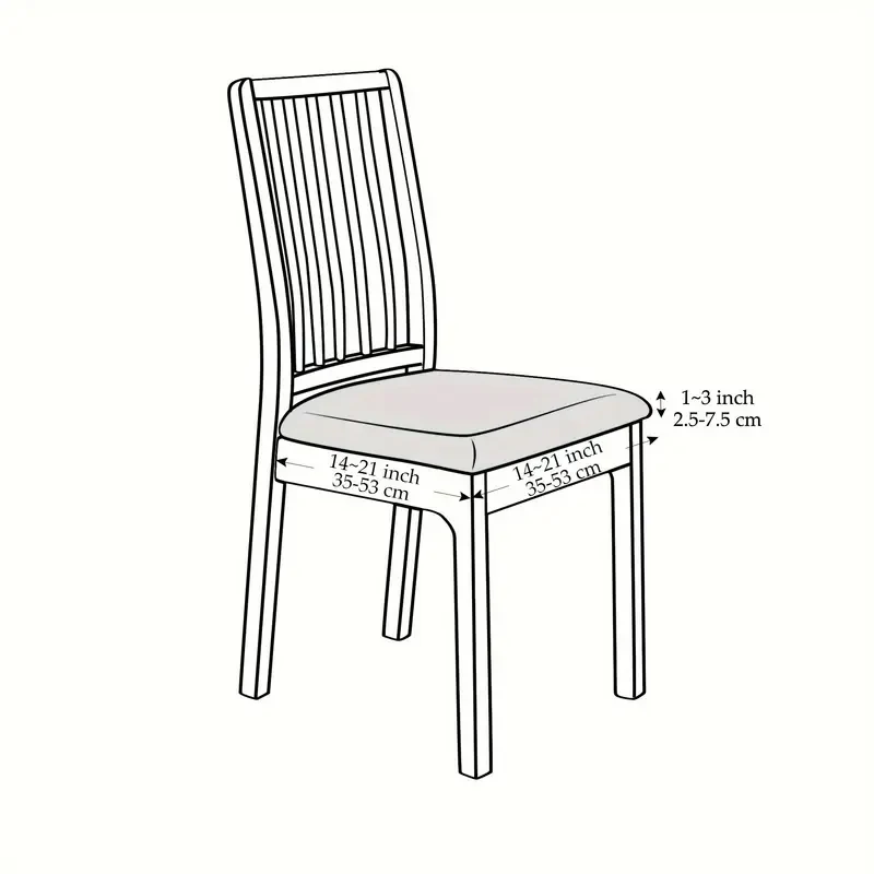 1PC Jacquard Chair Seat Cover Dining Room Upholstered Chairs Cushion Covers Removable Furniture Protector for Party Home