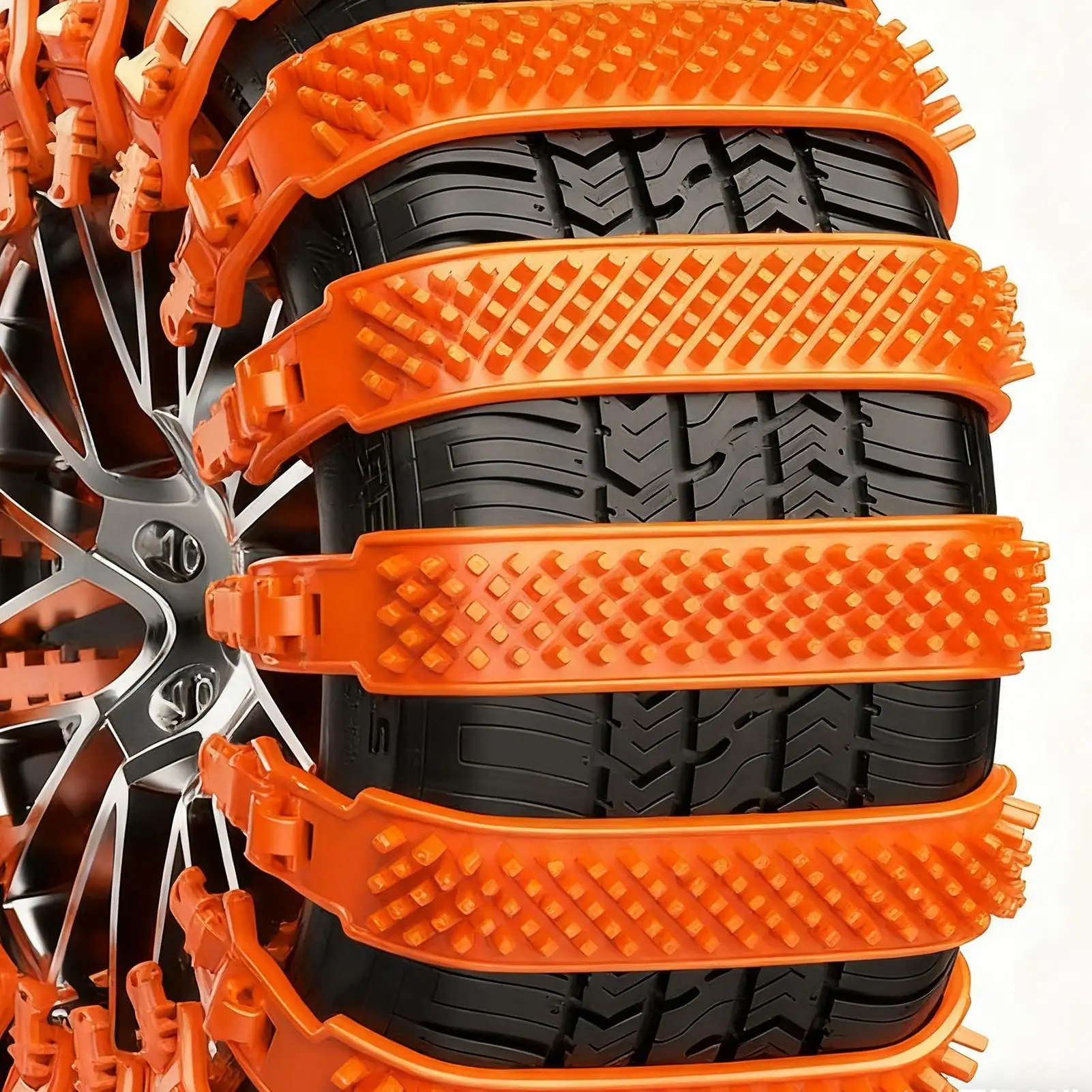 

Snow Chains For Car Tires Heavy Duty Traction Belt 5 Pieces Non-Slip Zip Tie Car Tires Chain For Vehicle Automotive Scooter SUV