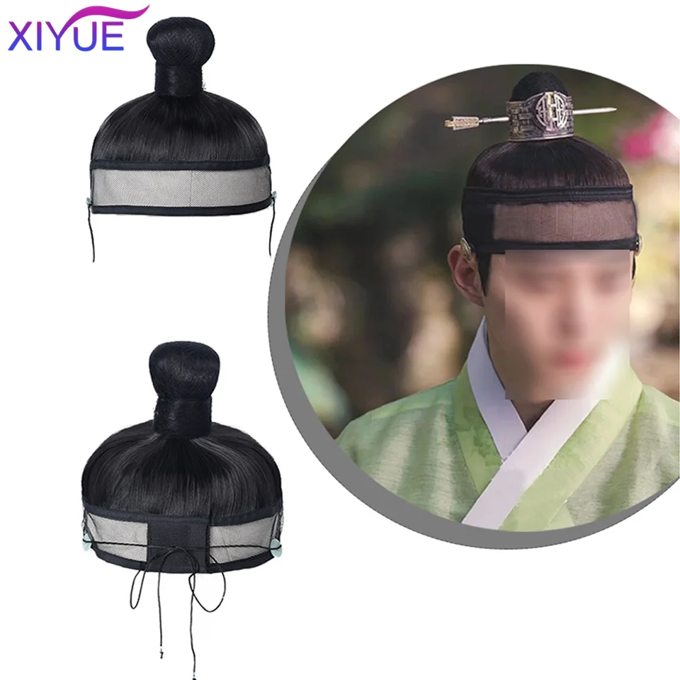 XIYUE Cosplay Headdress Hanfu Hat Black Hanfu Men Warrior Cosplay Hair Products Ming Dynasty Ancient History Ninjas Hair Piece