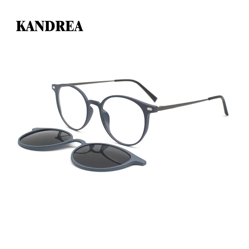 

KANDREA Alloy Vintage Magnetic Sunglasses Women Clip 2 IN 1 Optical Myopia Eyeglasses Men Polarized Prescription Glasses S2124