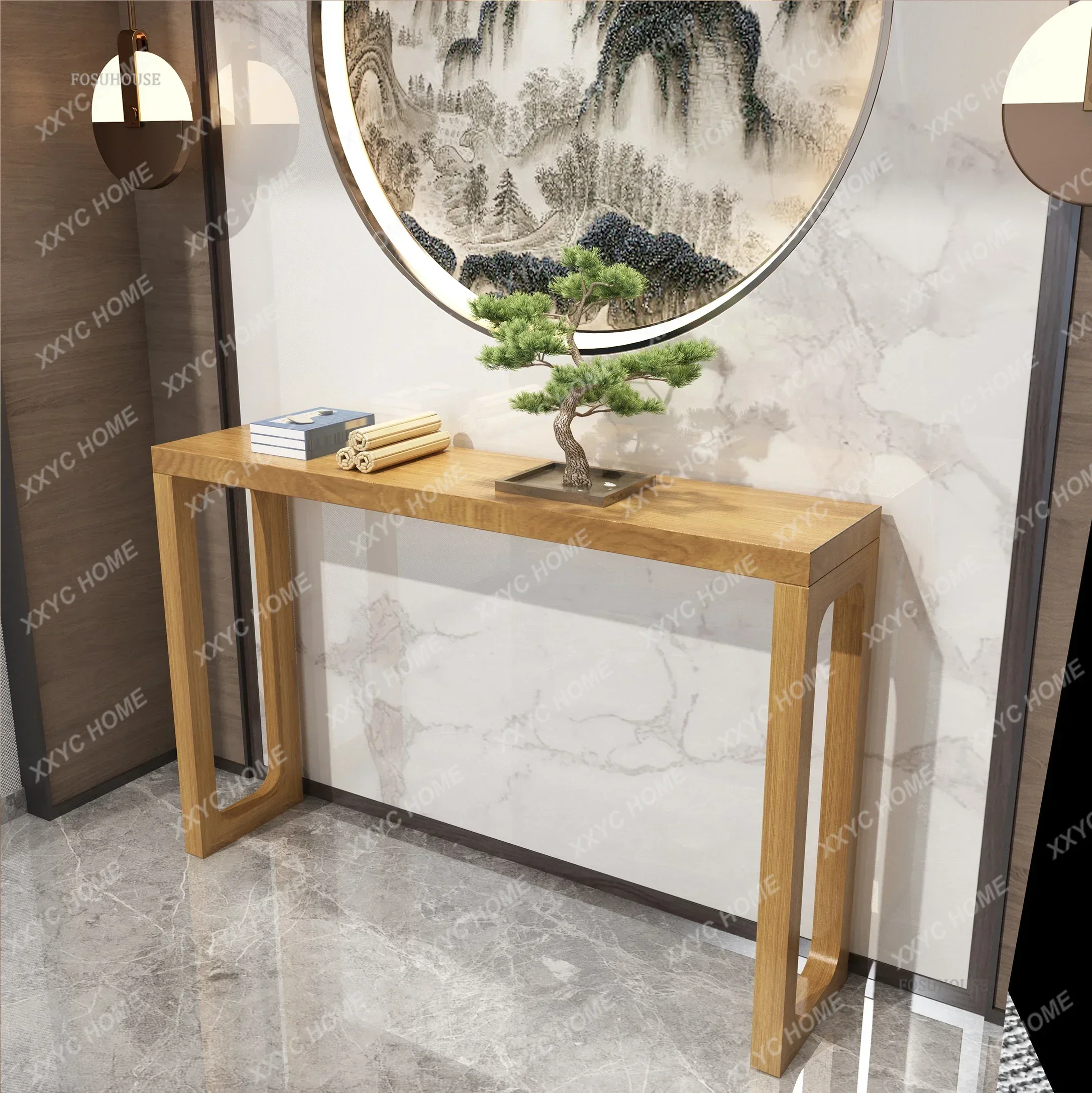 Chinese Style Console Tables Hallway Entry Wall Long Table Solid Wood Living Room Incense Tables Hotel Lobby End View Table Z W