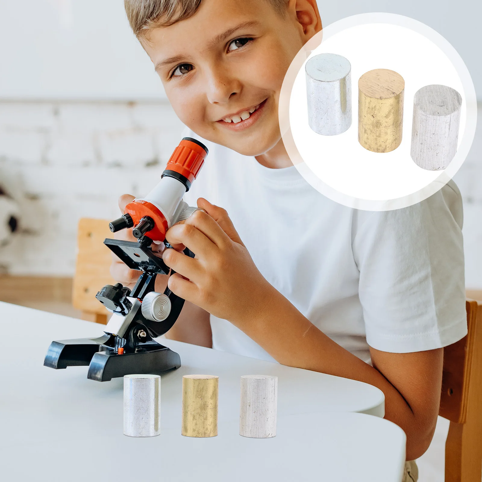 

1Set Metal Cylinder Set for Density Experiment Copper Aluminum Iron Durable Safe Long Lasting Portable Metal Cylinder Set