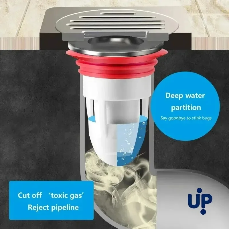 1PC Floor Drain Anti-Odor Core Deodorizing Drain Pipe Toilet Core Sewer Pest Control Device No Unusual Odor