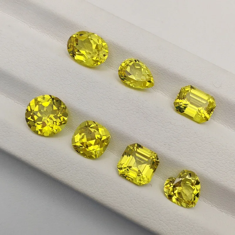 

Jinglin Jewelry Synthetic Yellow Gemstones Multi-Shaped Loose Gemstones Lab-Grown Yellow Sapphire Using the Lift Method