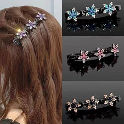 Horquillas trenzadas con perlas y flores para mujer, pinzas decorativas para el cabello, pasadores de sujeción, diadema, conjunto de accesorios para el cabello