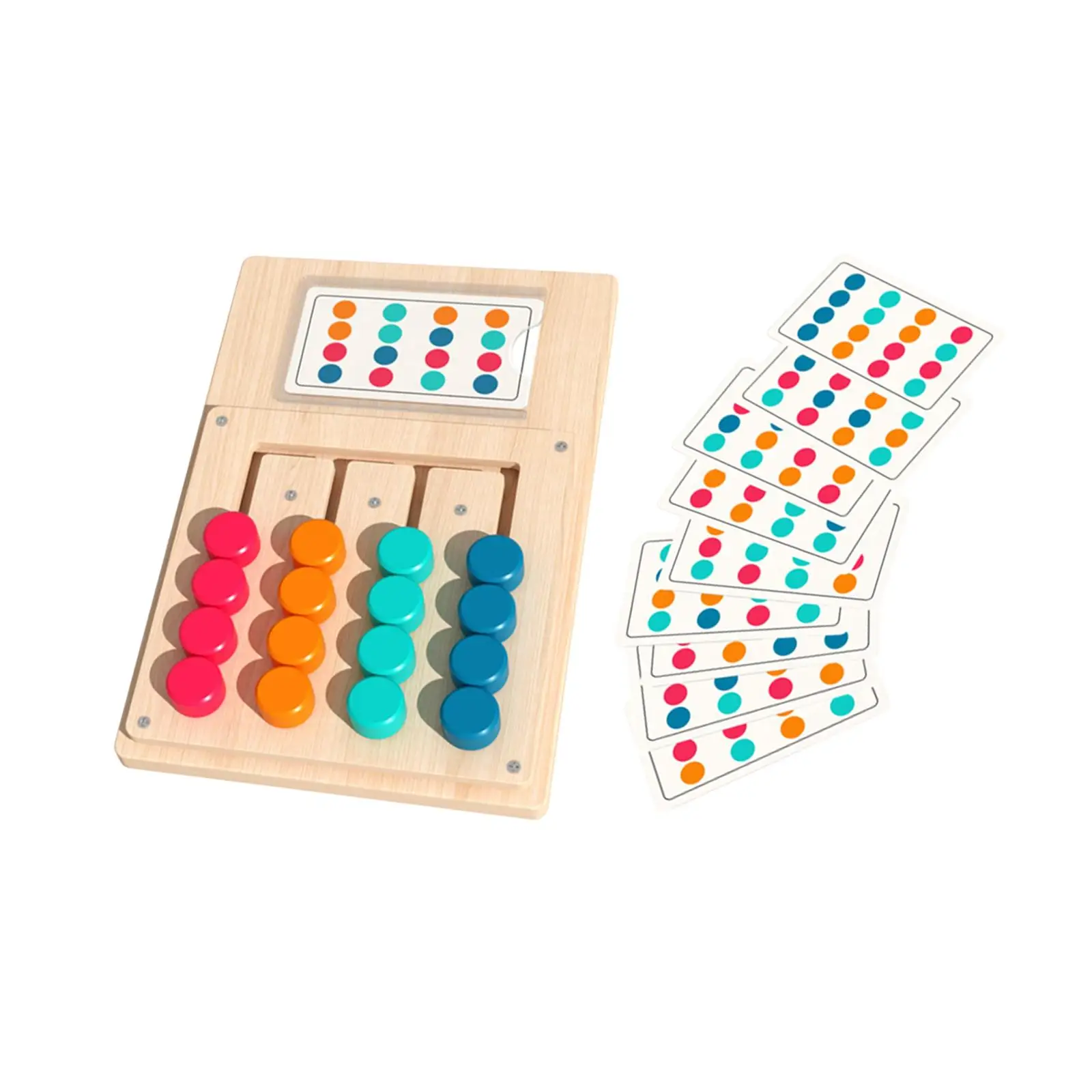 Montessori Preschool Learning Toys Slide Puzzle Boards Brain Teasers Game Shape Color Sorting Matching