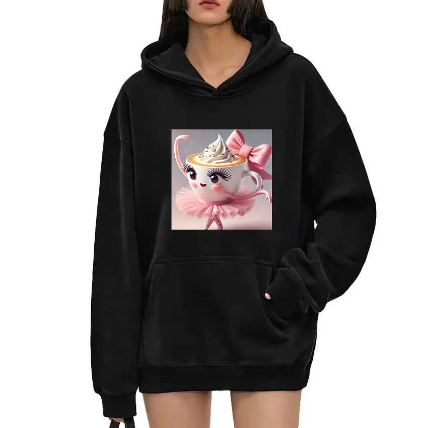 

Ballerina Cappuccino Fashion Hoodie Men Women's vintage Casual Fleece Sweatshirts Long Sleeve hip hop hoodie stravel essentials