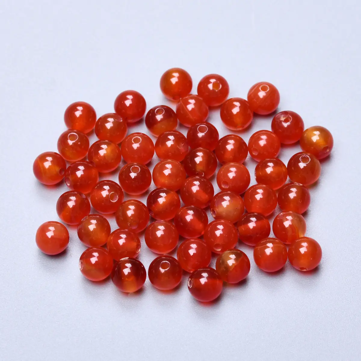 60/50/40Pcs 4/6/8mm Round Natural Stone Red Carnelian Agate Loose Beads DIY For Jewelry Making Bracelets