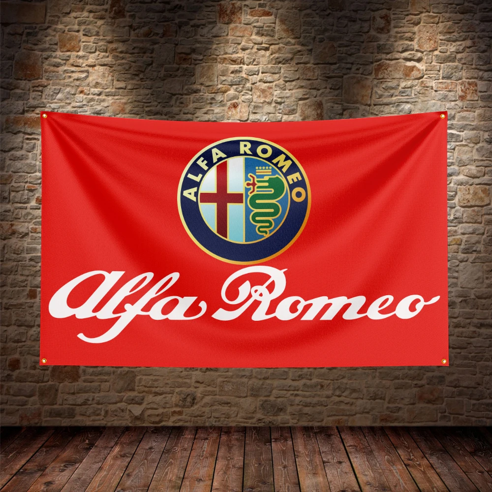 3X5Ft Alfa romeos Flag Polyester Printed Car Banner For Decor