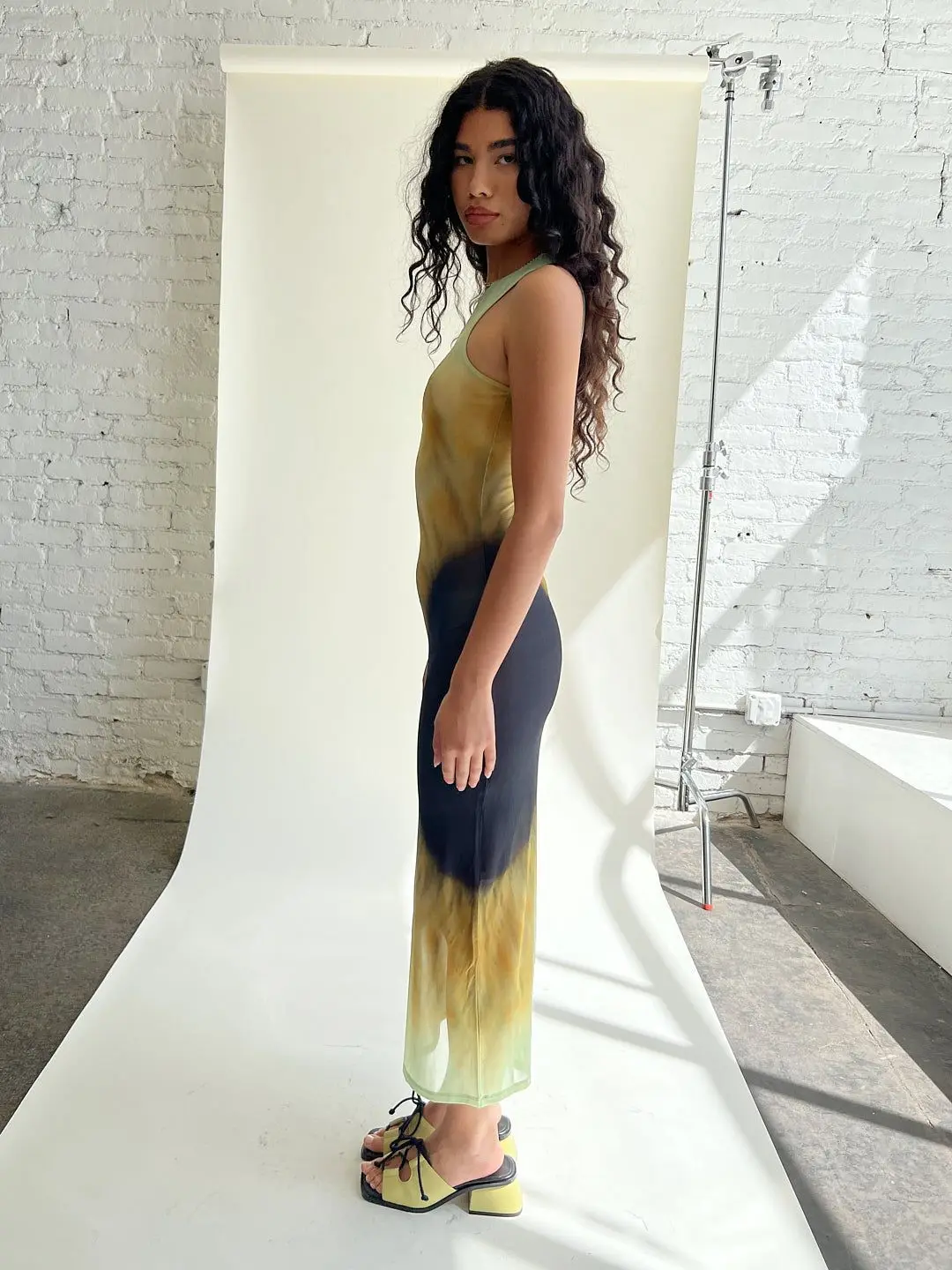 Robe maxi imprimée à effet nickel é de fibres semi-transparentes pour femmes, robe en maille pour tambours commandés, tenue de plage de vacances d'été