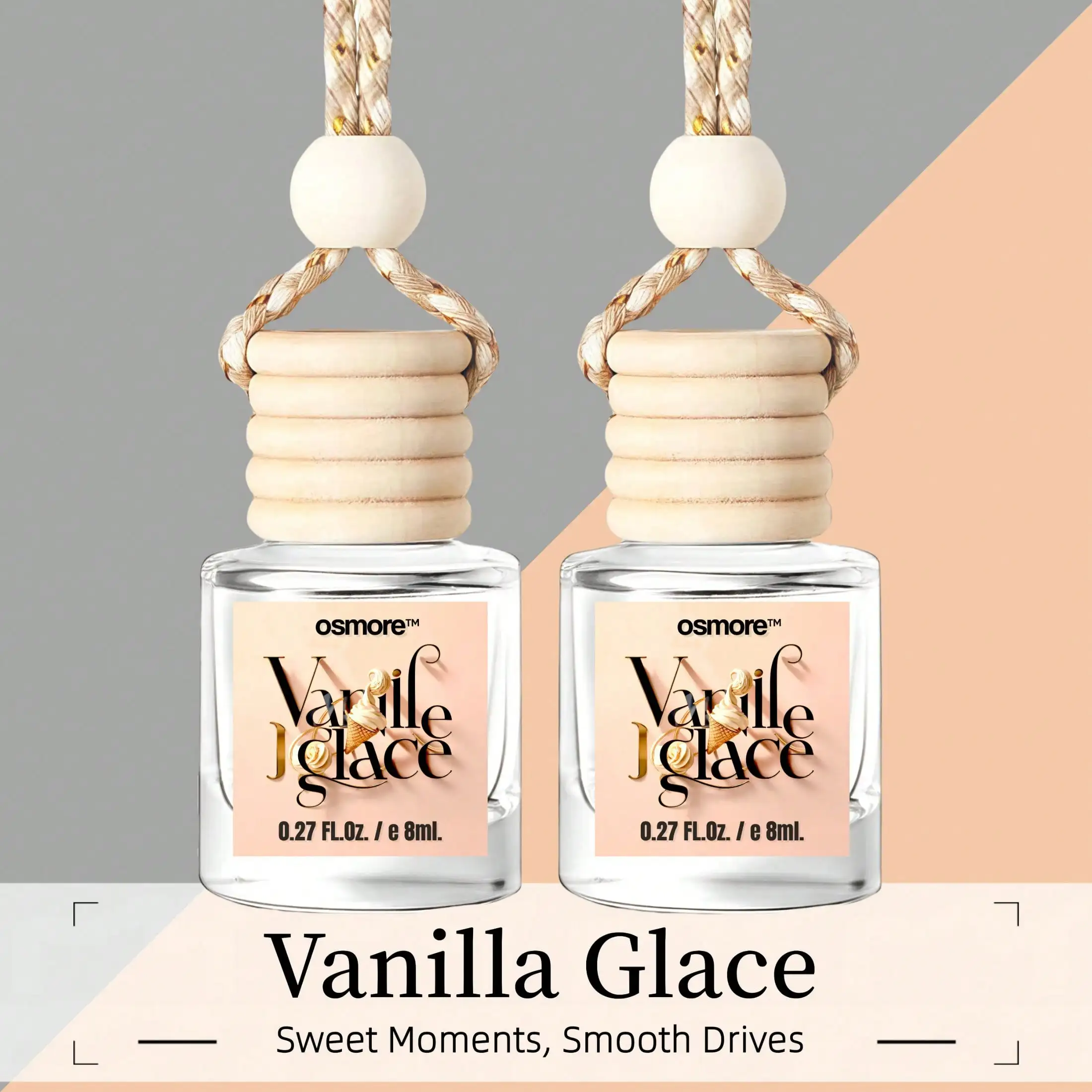 Vanilla Car Air Freshener Diffuser, 4-Pack Long-Lasting Hanging Fragrance Oil Diffusers, Essential Oil Aromatherapy Car Perfume, Car Mirror Hanging Accessories, Car Scent Diffuser, Auto Air Freshener, Women Car Accessories & Birthday Gifts
