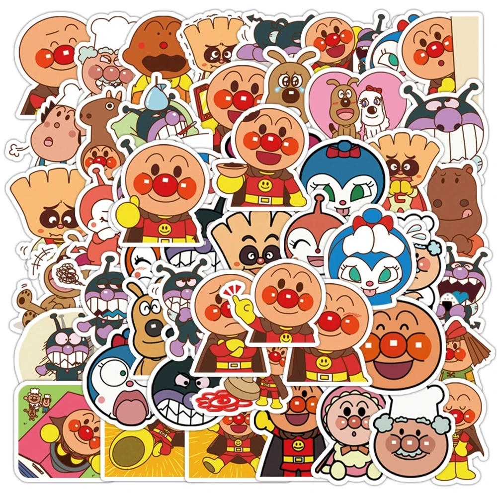 

10/30/50pcs Classic Funny Anime Anpanman Cartoon Stickers Decals DIY Suitcase Water Bottle Phone Bike Cute Graffiti Sticker Toys