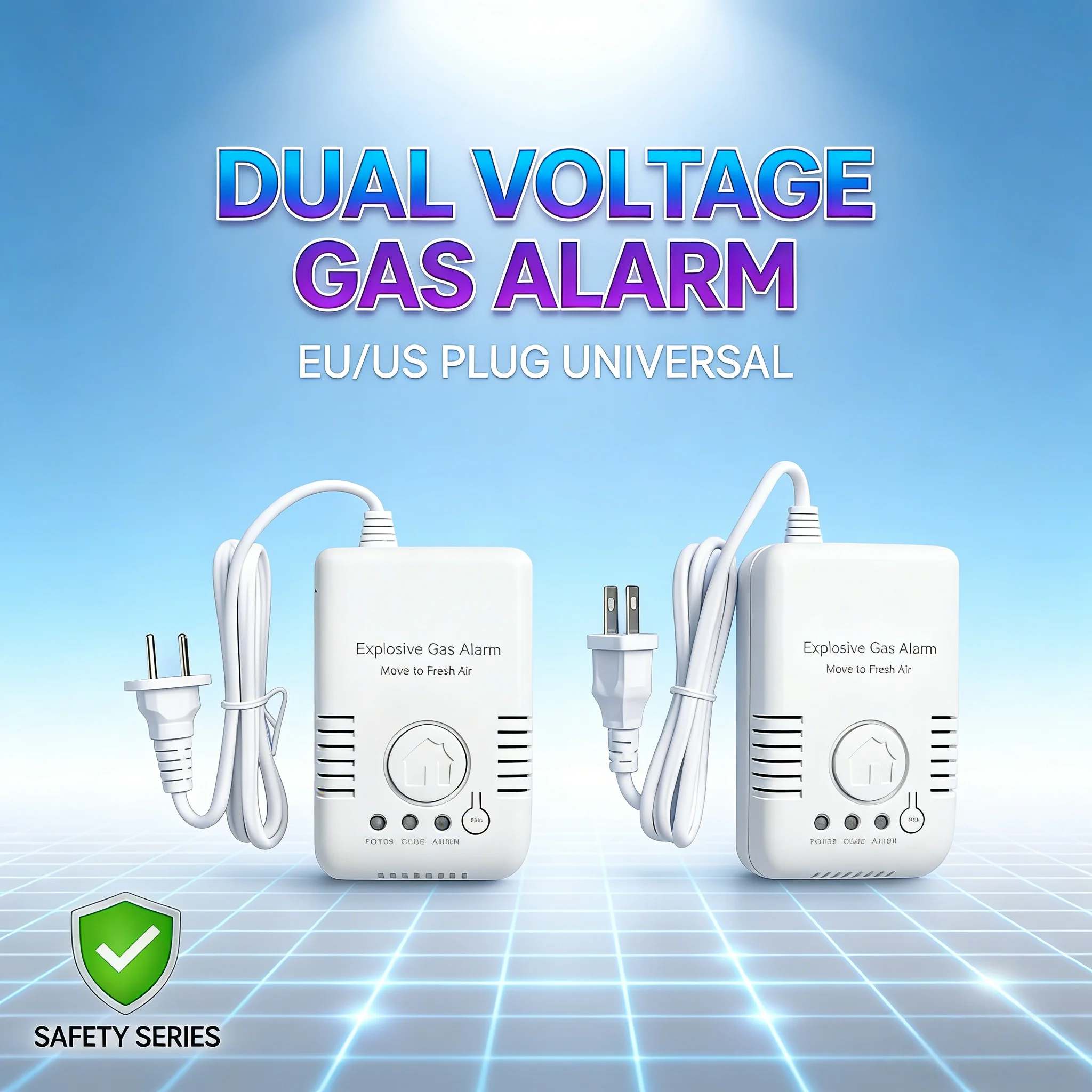 

Вилка ЕС/США, газовая сигнализация 100–250 В, защита от помех ≤30s, обнаружение 85 дБ для домашнего мониторинга газа