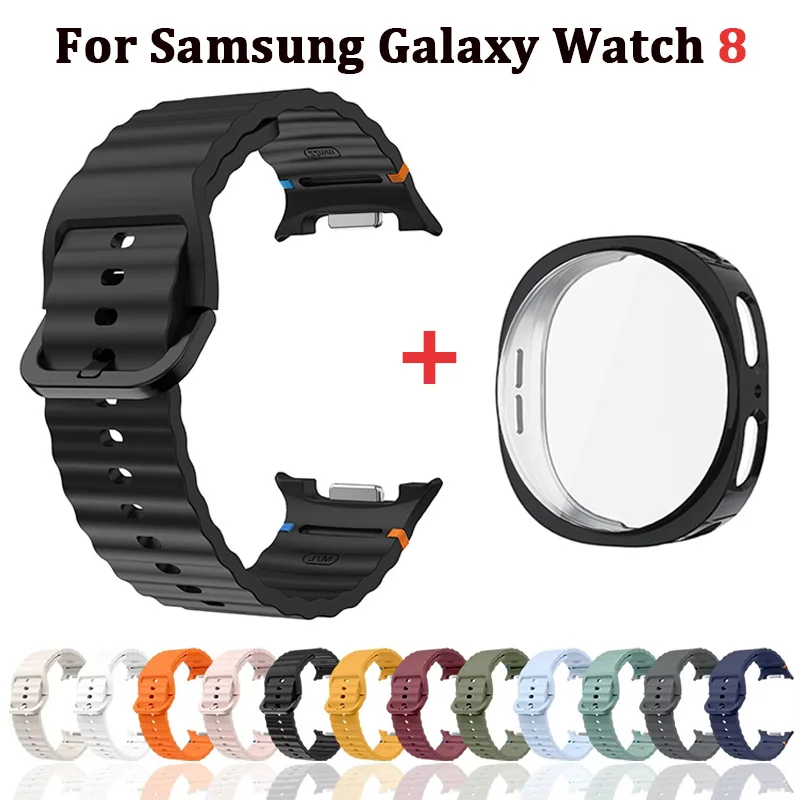 Soft TPU Case+STRAP for Samsung Galaxy Watch 8 40MM SmartWatch Strap Full Case Cover for Samsung Galaxy Watch 8 44MM Accessories