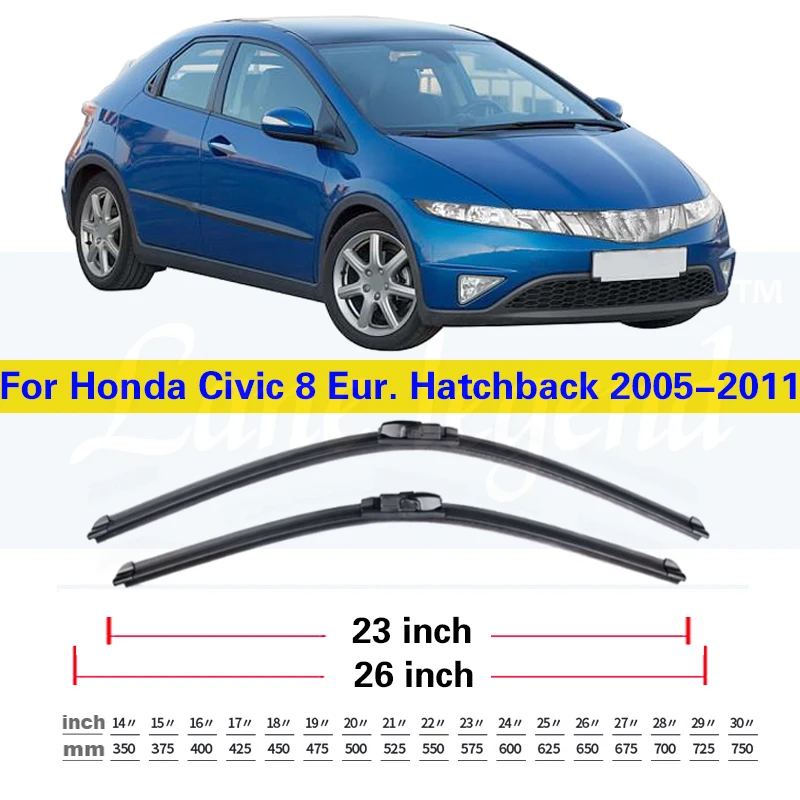 Wiper Front Wiper Blades For Honda Civic 8 European Hatchback 2005-2011 Windshield Windscreen Window Car Rain Brushes 26\