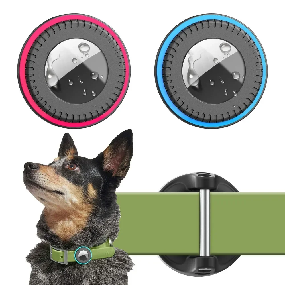 1-3PCS For AirTag Pet Collar Holder Waterproof Protective Case Metal Rod Design Anti Lost Tracker Cover Pet Tracking Accessory