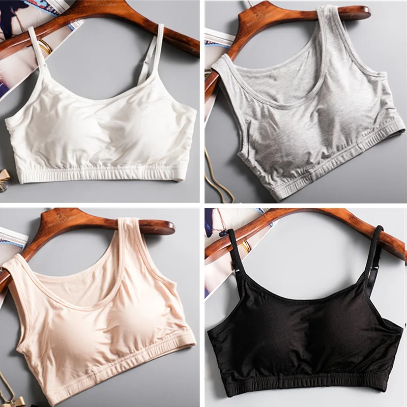 Modal Rimless Bra Underwear Nightwear Women's Tube Top Chest Pad Integrated Small Sling Vest One Piece Sleepwear Pajamas