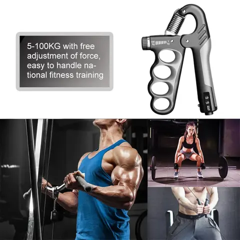 5-100Kg 핸드 그리퍼 엑서사이즈 조정 가능한 핸드 그립 강도 트레이너 그립 저항이있는 성인 기계식 팔뚝 엑서사이즈